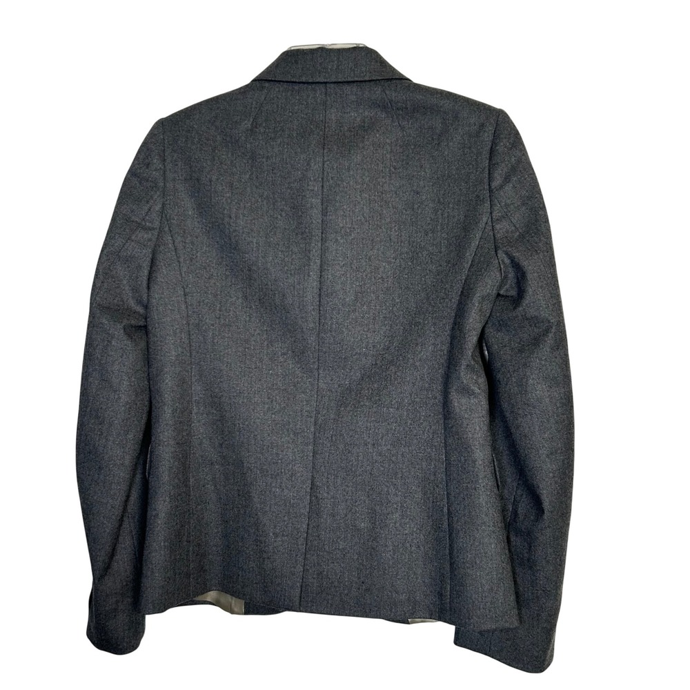 J.Crew Schoolboy Blazer Women 6 Gray Wool Gold Crest Button Jacket - Picture 3 of 14